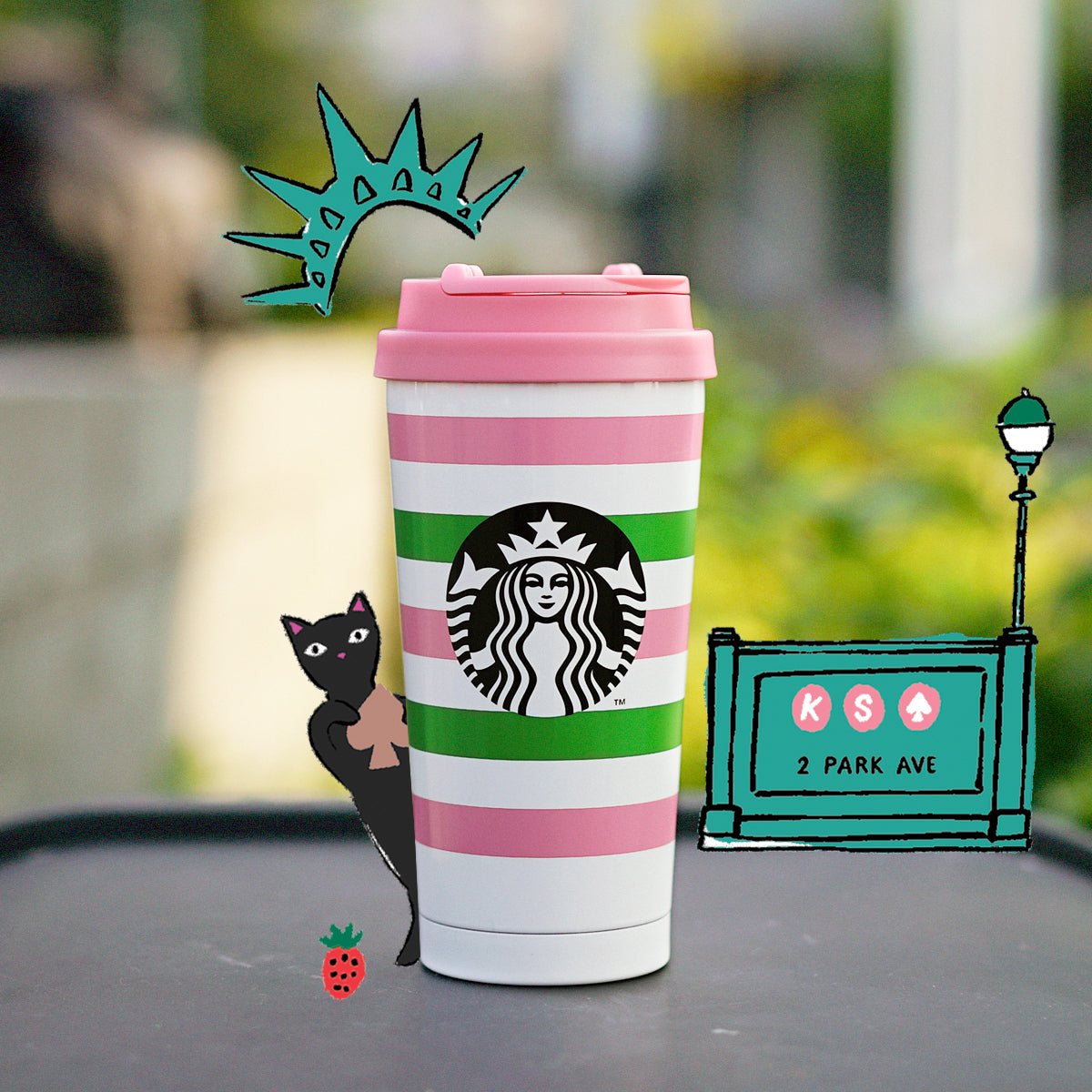 Starbucks Hong Kong - Minimalist Marble - 16oz Black & Rose Gold