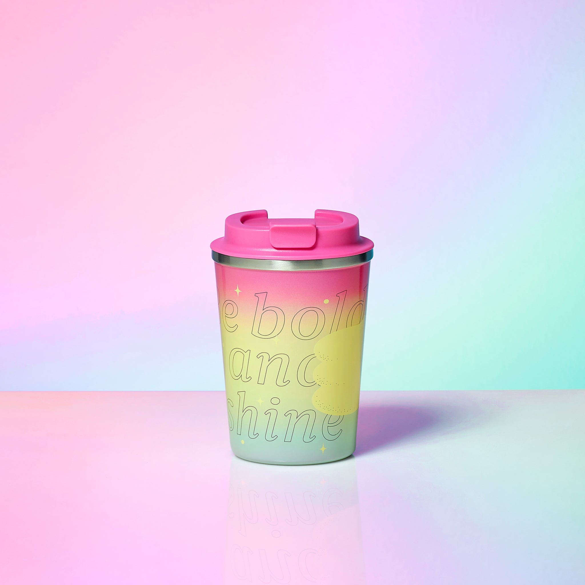 12OZ BE BOLD AND SHINE GRADIENT RAINBOW SS TUMBLER 12OZ BE BOLD AND SHINE 彩虹色不鏽鋼隨行杯
