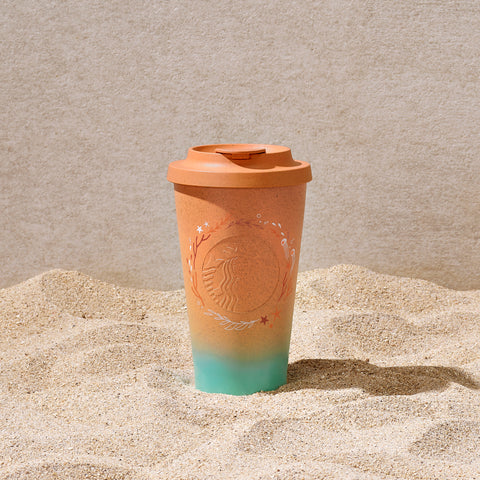15.5OZ TEXA GRADIENT ORANGE GREEN OCEAN RING TUMBLER 15.5OZ 漸變橙綠海洋圈隨行杯