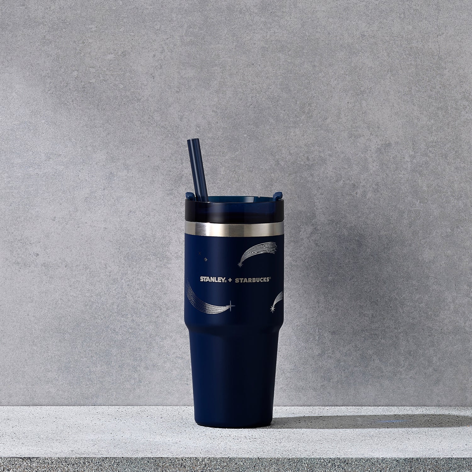 16OZ STANLEY DARK BLUE SILVER METEOR STAINLESS STEEL COLD CUP 16OZ