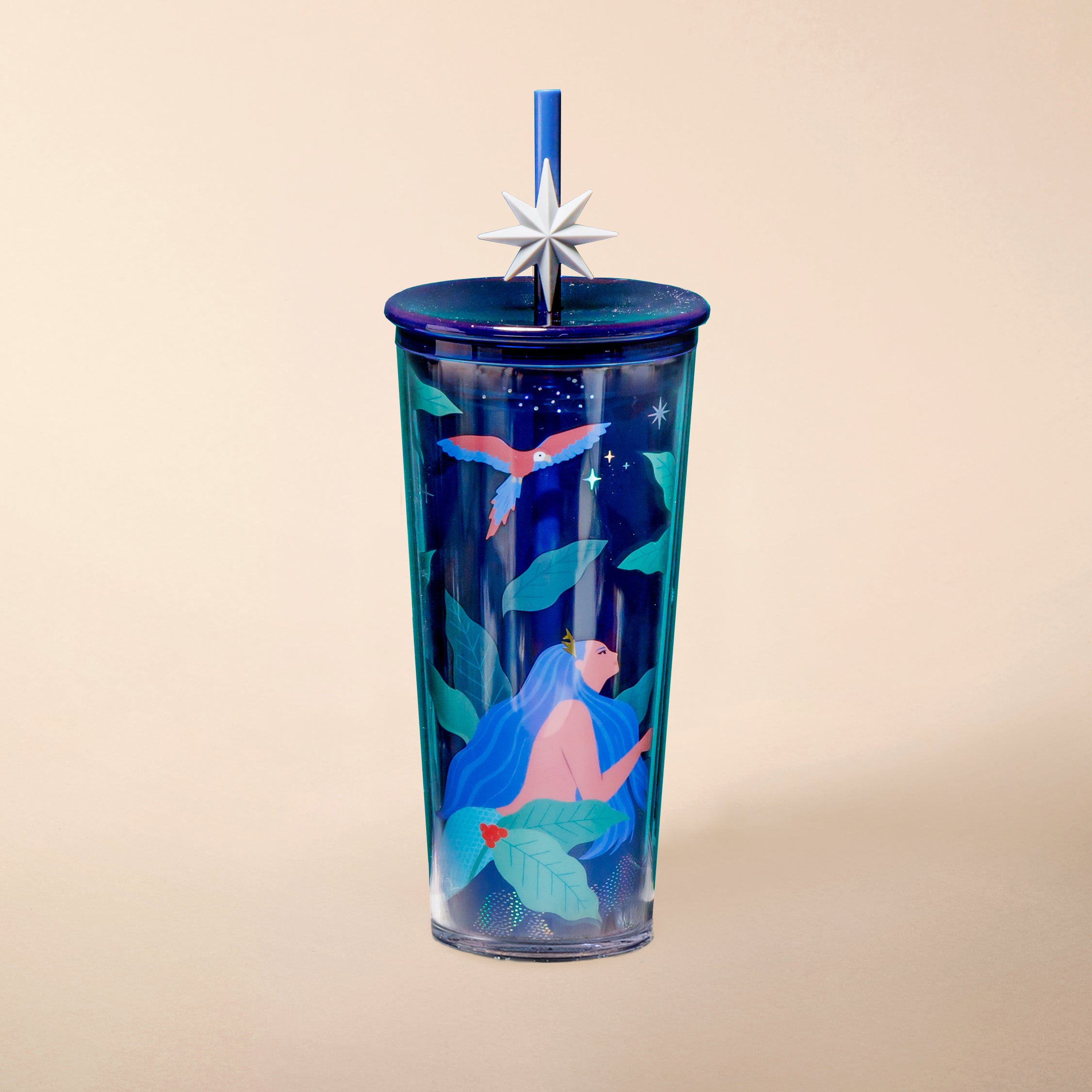 16OZ SIREN N WOOLAND GUARDIAN NIGHT COLD CUP 16OZ 人魚與林地守護者