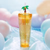 24OZ BEIGE FLAKE WITH PALM TREE TOPPER COLD CUP 24OZ 椰樹造型凍杯