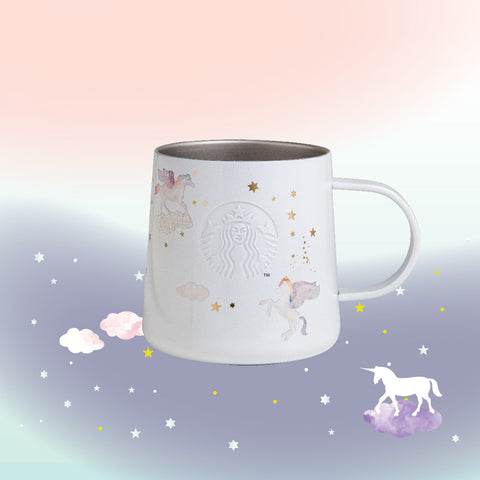 14OZ UNICORN WHITE SS MUG 14OZ 獨角獸白色不鏽鋼咖啡杯