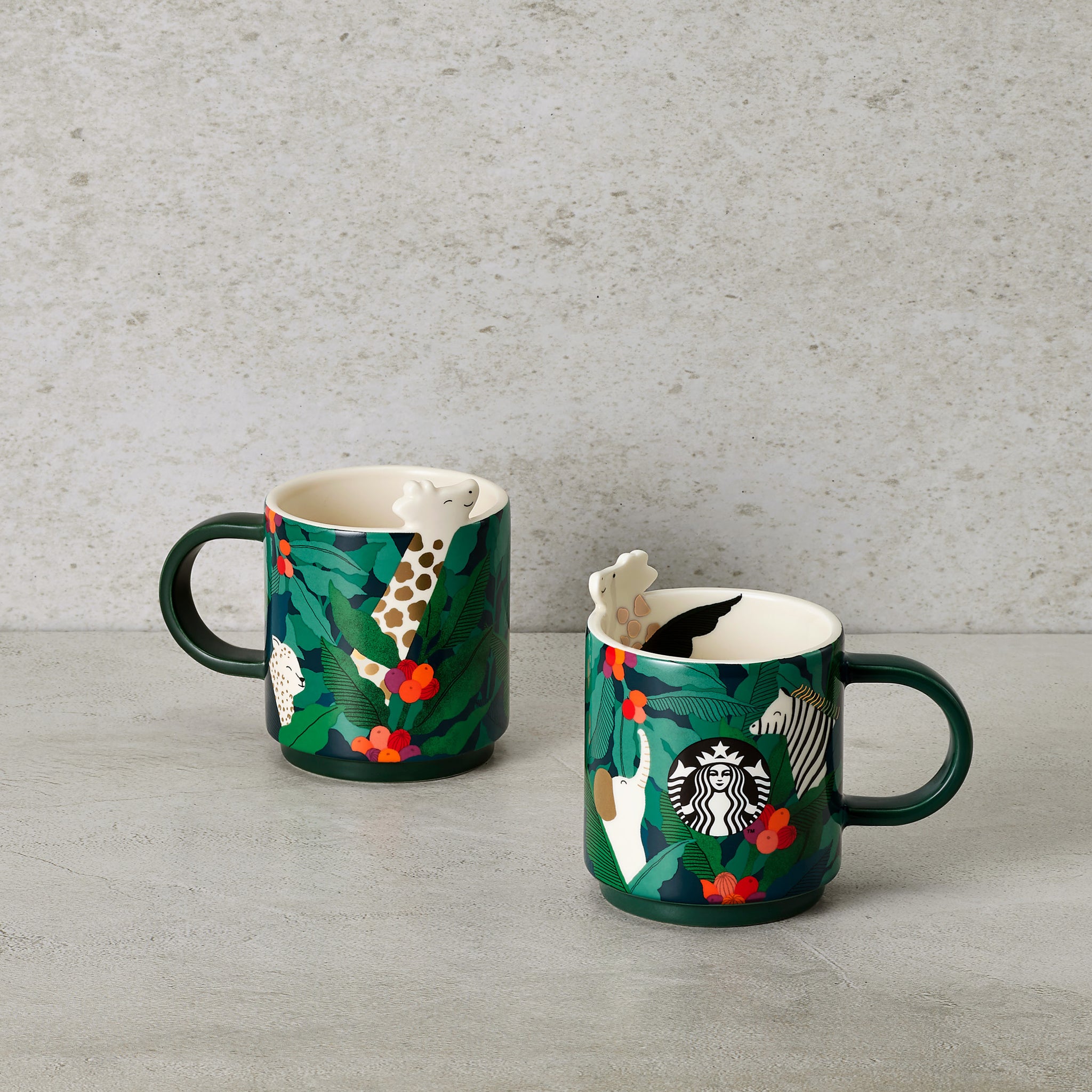 10OZ SAVANNAH ANIMALS  GREEN MUG 10OZ  大草原動物綠色咖啡杯