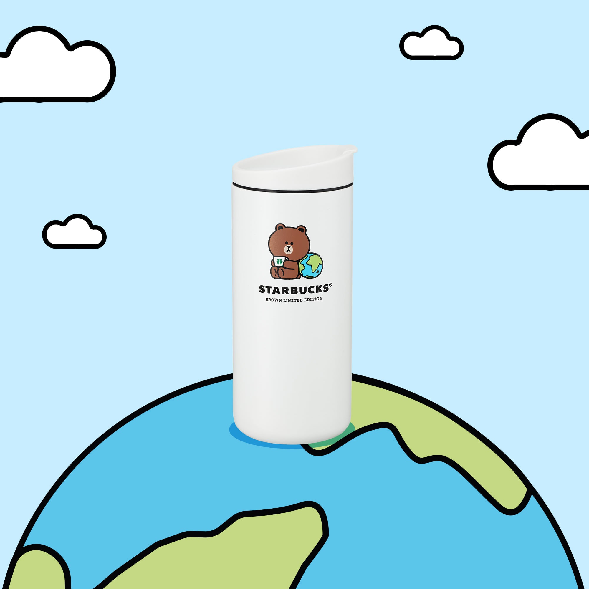 STARBUCKS® X LINE FRIENDS BROWN EARTH DAY 12OZ STAINLESS STEEL TUMBLER TO GO 限定不鏽鋼 TO GO 隨行杯
