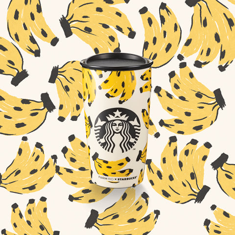 12OZ STARBUCKS® X FARM RIO BANANA CERAMIC DOUBLE WALL TRAVELER 12OZ FARM RIO 香蕉雙層陶瓷杯