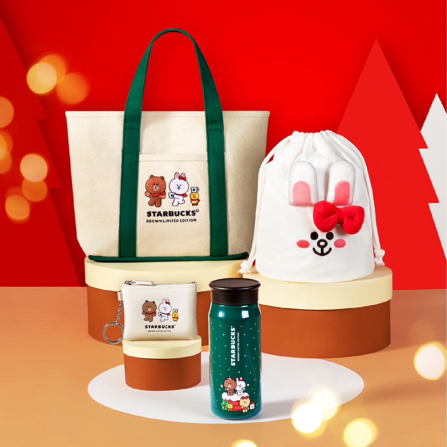 STARBUCKS® X LINE FRIENDS HAPPY HOLIDAYS EDITION POUCH 限定冬日