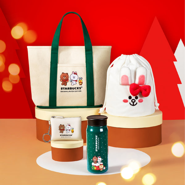 STARBUCKS® X LINE FRIENDS HAPPY HOLIDAYS EDITION POUCH 限定冬日主題便攜袋